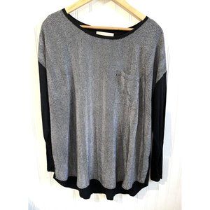 Michael Michael Kors Shirt Womens 2x Black White Long Sleeve Front Pocket‎